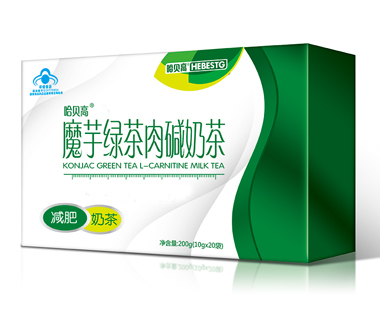 哈貝高魔芋綠茶肉堿奶茶