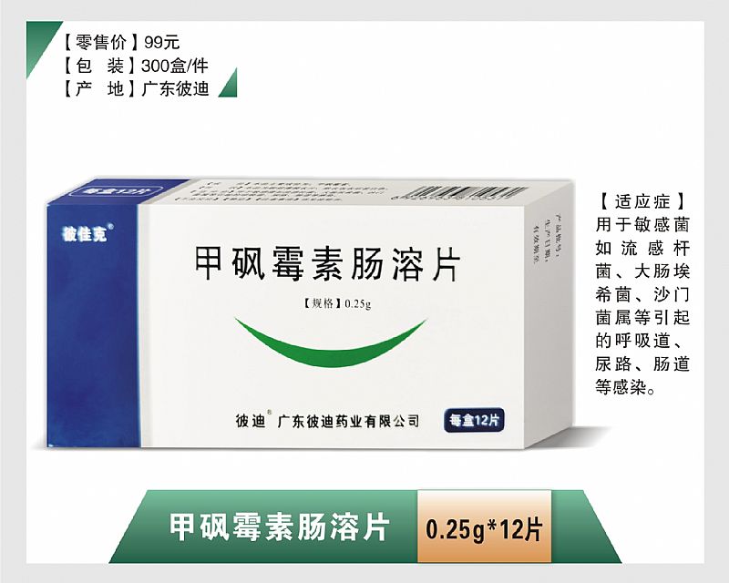 甲砜霉素腸溶片